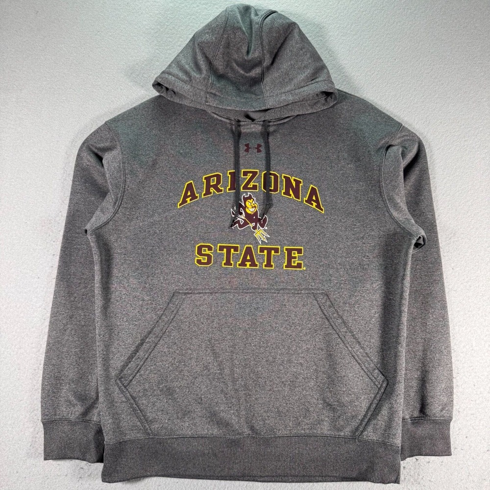 Under Armour Arizona State University ASU Sun Devils Gray Fleece Hoodie Small